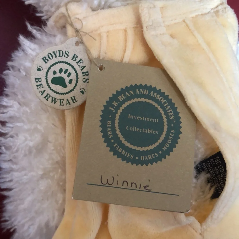 BOYDS BEAR & FRIENDS VINTAGE WINNIE BEAR COLLECTIBLE J.B. BEAN & ASSOC.